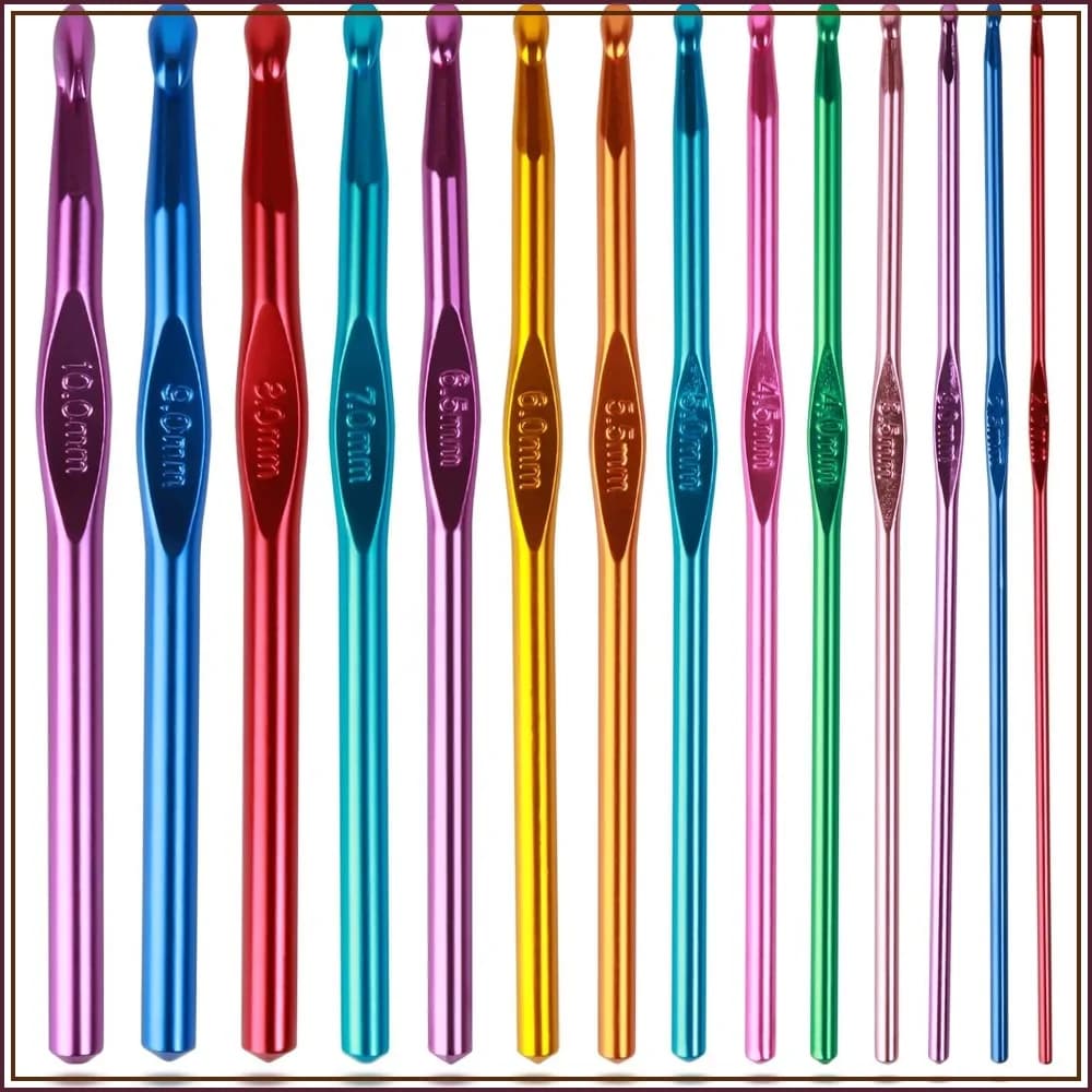 Crochet Hooks Set, Ergonomic Aluminum Knitting Needles for Arthritic Hands, Smooth Crochet Needles for Yarn Craft, Gift for Women
