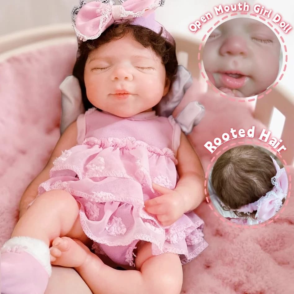 2 set di vestiti/33 cm occhi chiusi pascale silicone solido Bebe Reborn Girl Doll con bocca aperta e pelle dipinta bambola appena nata