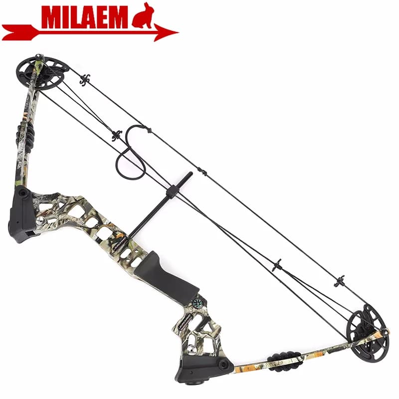 Compound Bow 20-70lbs Adjustable Archery IBO 320FPS Alloy Bow Riser Black Camo High Strength Target Shooting Hunting Bow