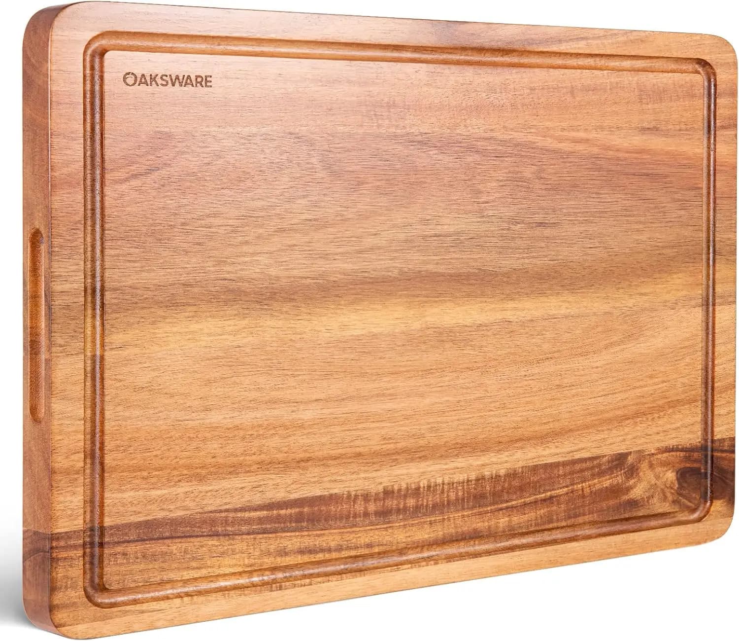 Tagliere Extra Large in Acacia wood 20x15 Inches with Scanaling Collect-Up and Manici, Pre-Olyate for Meat and Cheese in Kitchen