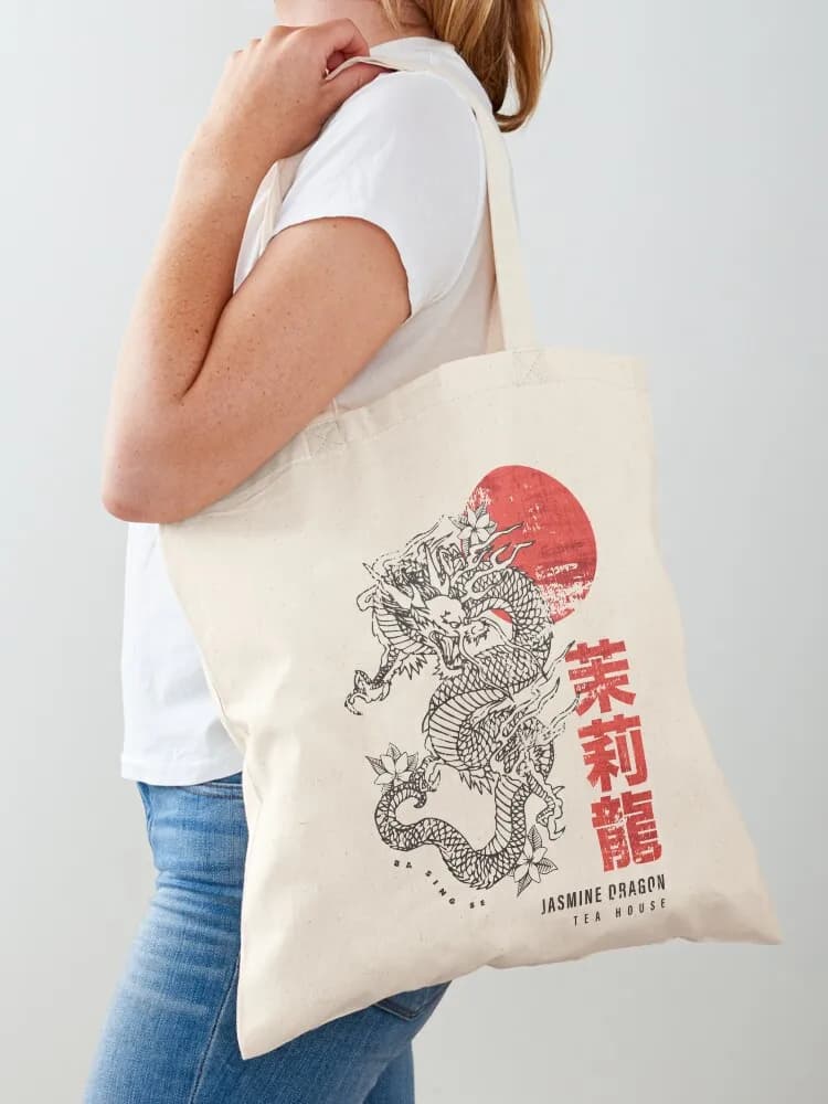 Borsa tote Jasmine Dragon Tea House Borse riutilizzabili Borsa tote in tela Borsa tote personalizzata Borsa regalo