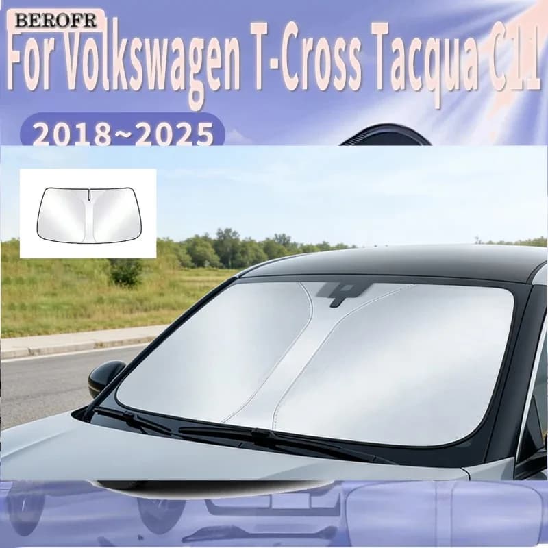 For VW Volkswagen T-Cross Tacqua C11 2018~2025 Car Sun Visor Front Windshield Sunshade Heat Insulation Summer Auto Accessories