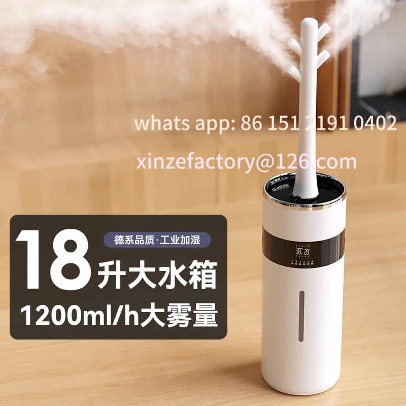 Diffusore umidificatore atomizzatore per camera da letto verticale da pavimento per umidificatore domestico personalizzabile con grande volume di nebbia da 18 litri