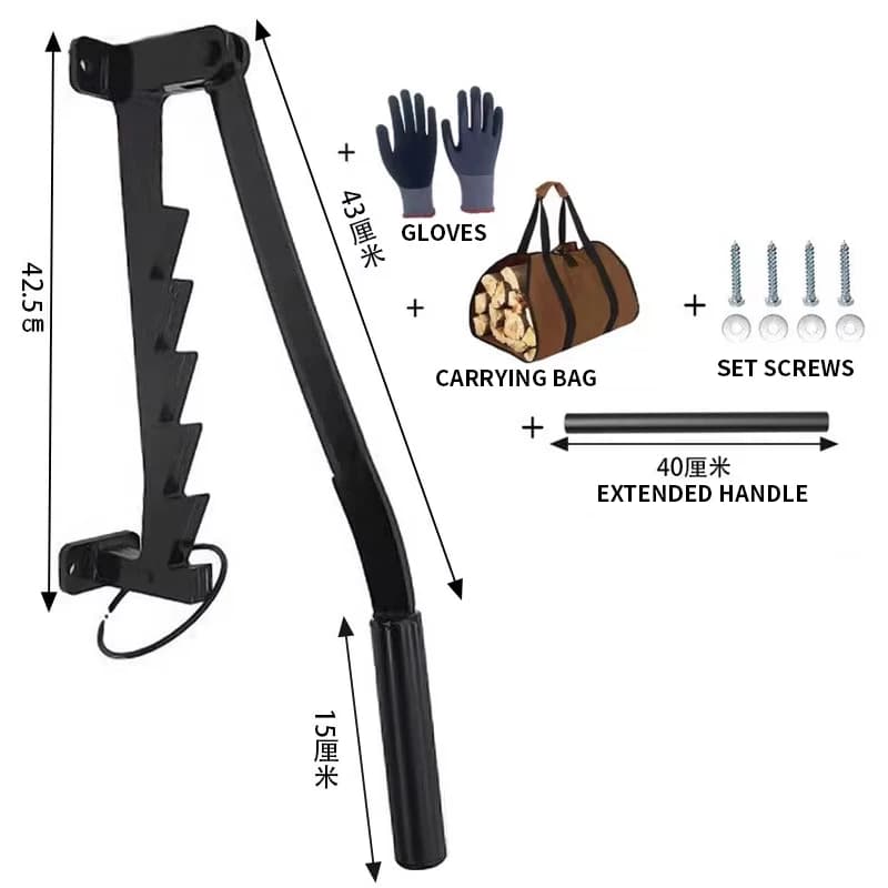 Splitter per legna da ardere a parete, spaccoglitrice per legna da ardere, ascia per legna da ardere a forma speciale con sacco per legna da ardere, attrezzo da giardino portatile