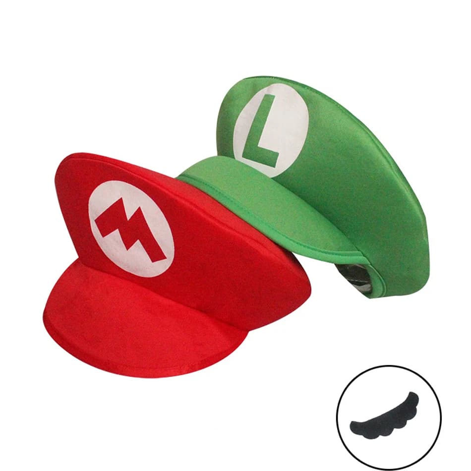 Cappello Cosplay Super Mario Bros Luigi 2026, Giocattoli Classici, Personaggio Anime, Vestiti Divertenti per Halloween, Cappello Unisex per Adulti, Regalo per Feste