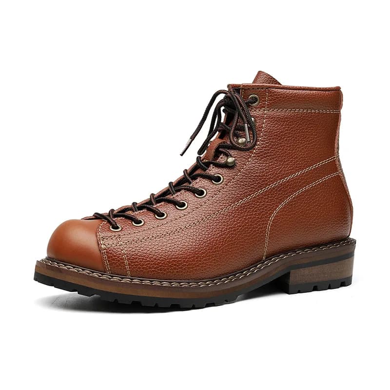 Nuovi Stivali da Lavoro Vintage 2026 per Uomo, Stile Britannico, Stivali in Pelle da Uomo, Scarpe con Piattaforma di Design per Primavera e Autunno