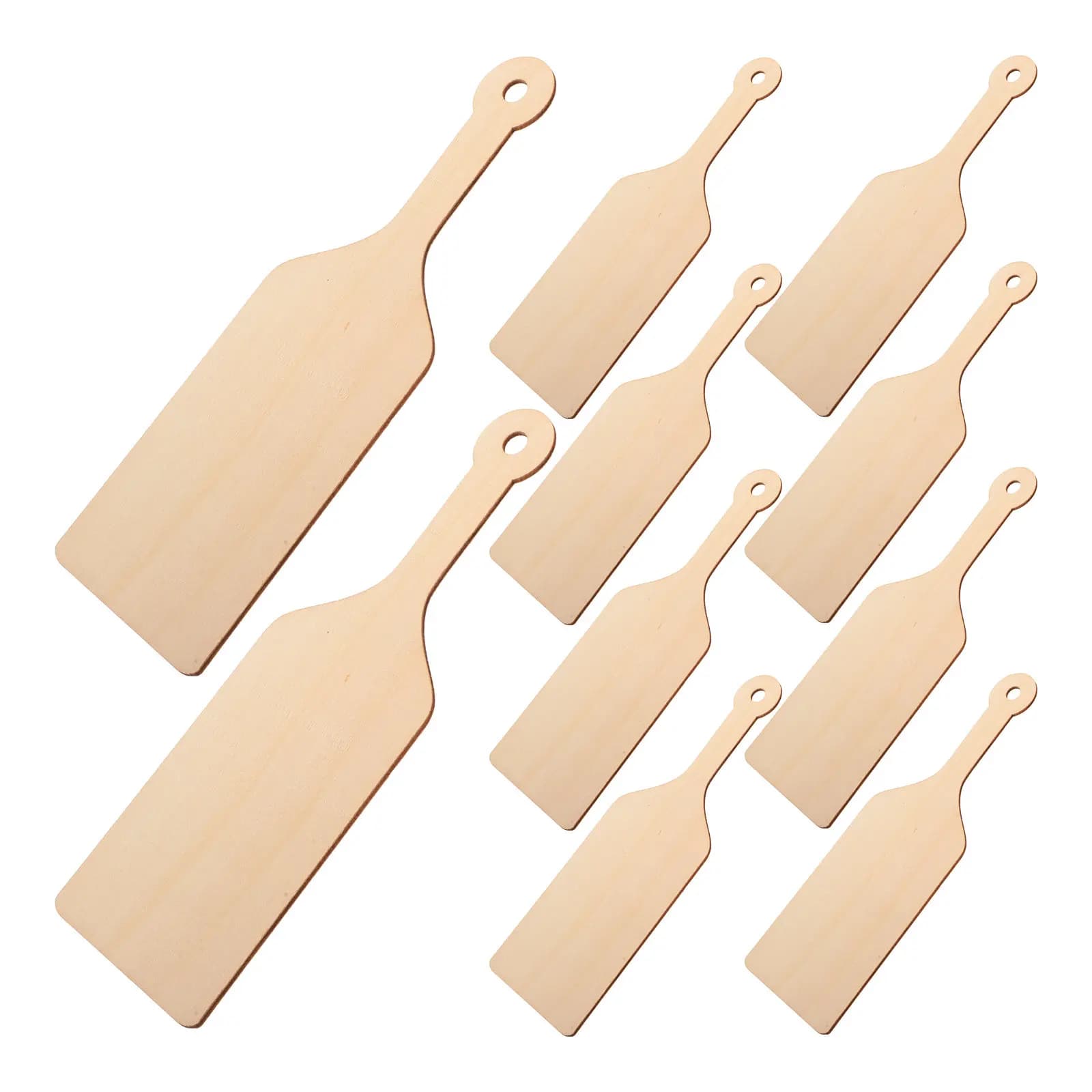 10Pcs Wooden Cutting Board Small with Handle Paintable Texture Surface DIY Craft Board for Childrens Art Projects Holiday