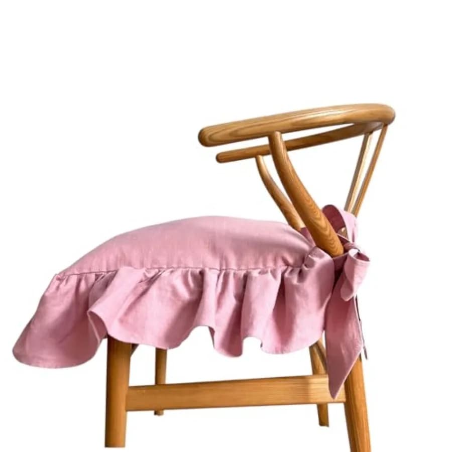 Cuscino per sedia coreano 44,5x44,5 cm con lacci e volant, decorazione rustica, senza imbottitura, idea regalo natalizio