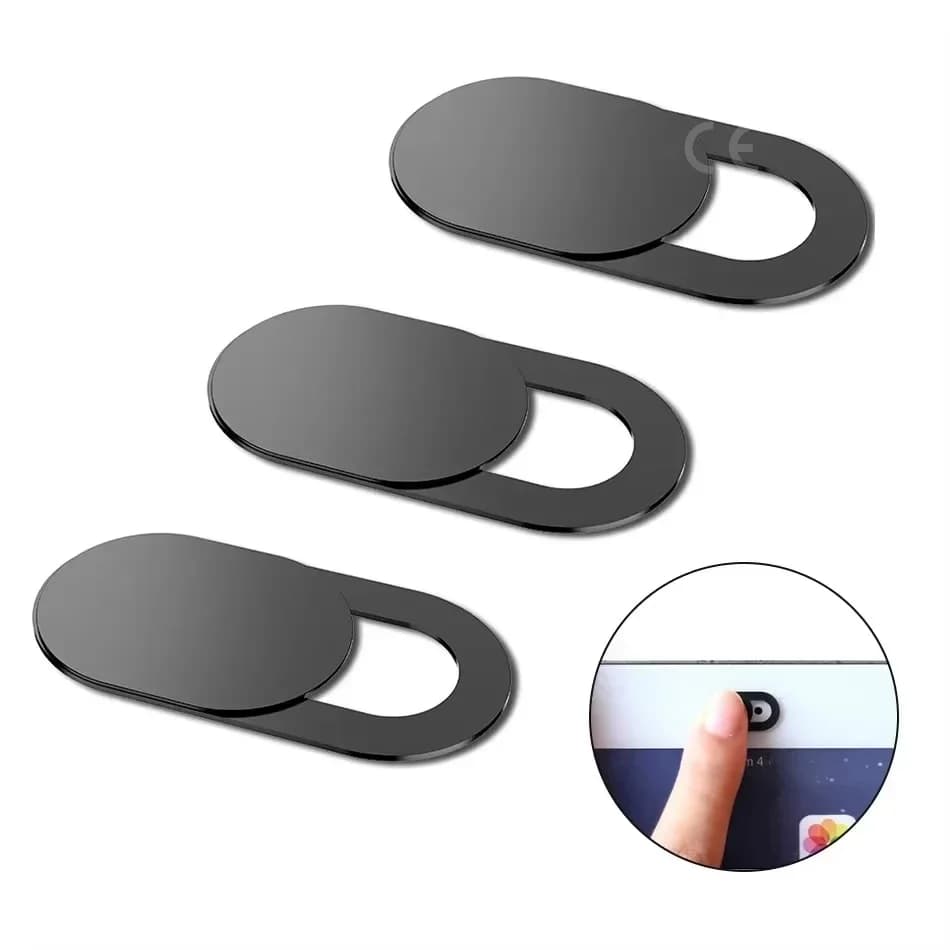 Copri Webcam in Plastica Nera, Protezione Anti-Hacker, Copriobiettivo Scorrevole per Smartphone, Laptop e Fotocamere Desktop