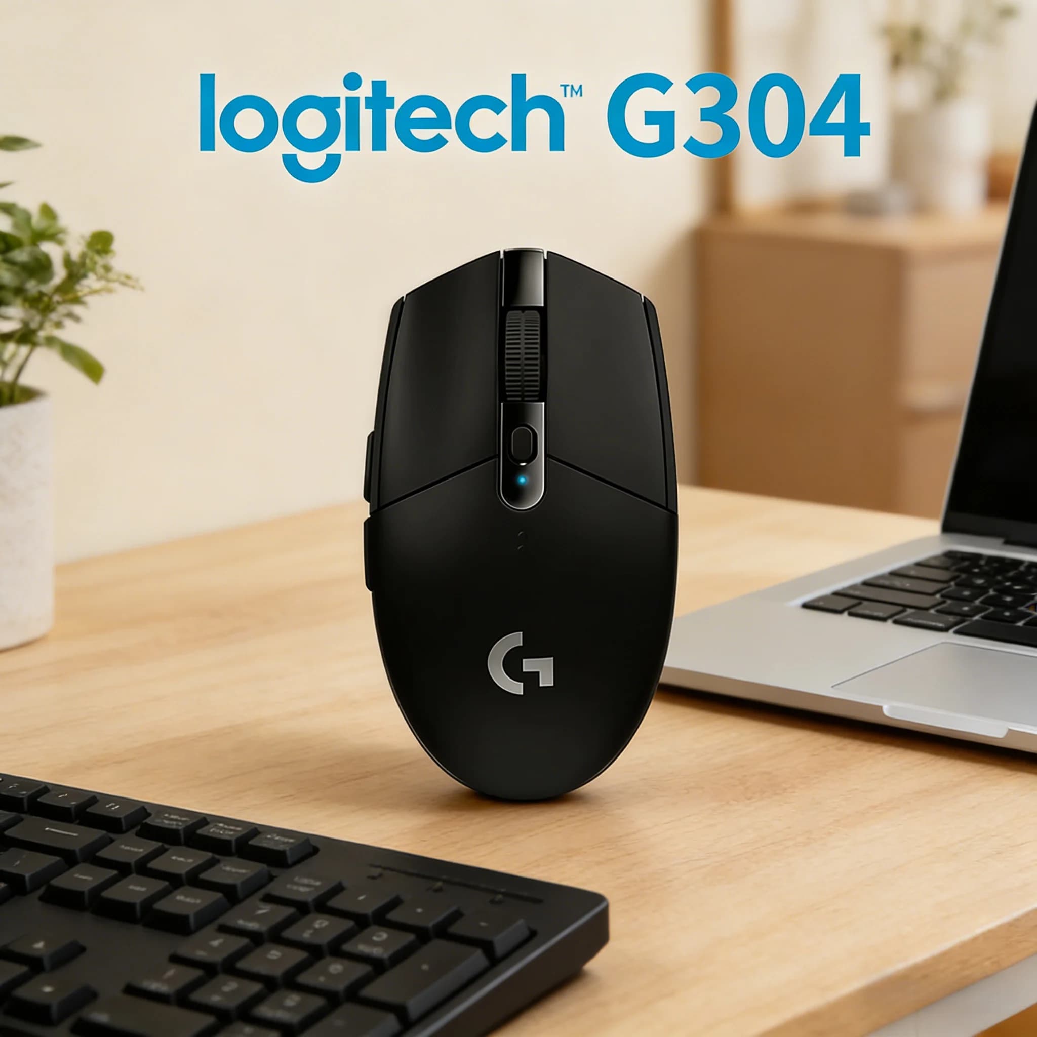 Gaming Mouse Wireless Logitech G304 Lightspeed, HERO 12K Sensor, 1ms Response for PC and Laptop, FPS Gaming