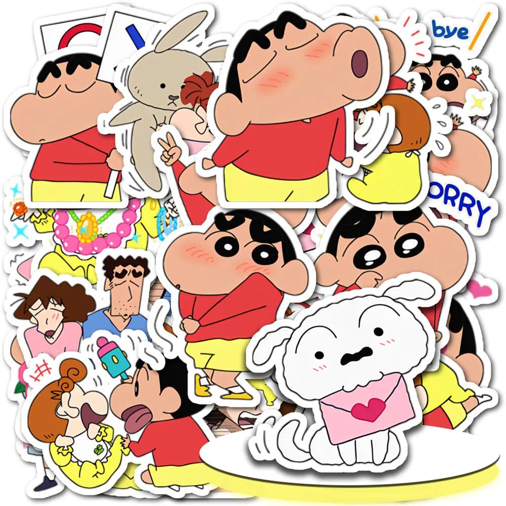 Crayon Shin-chan sticker, popular cute cartoon decoration for school cards, notebooks, and planners, self-adhesive