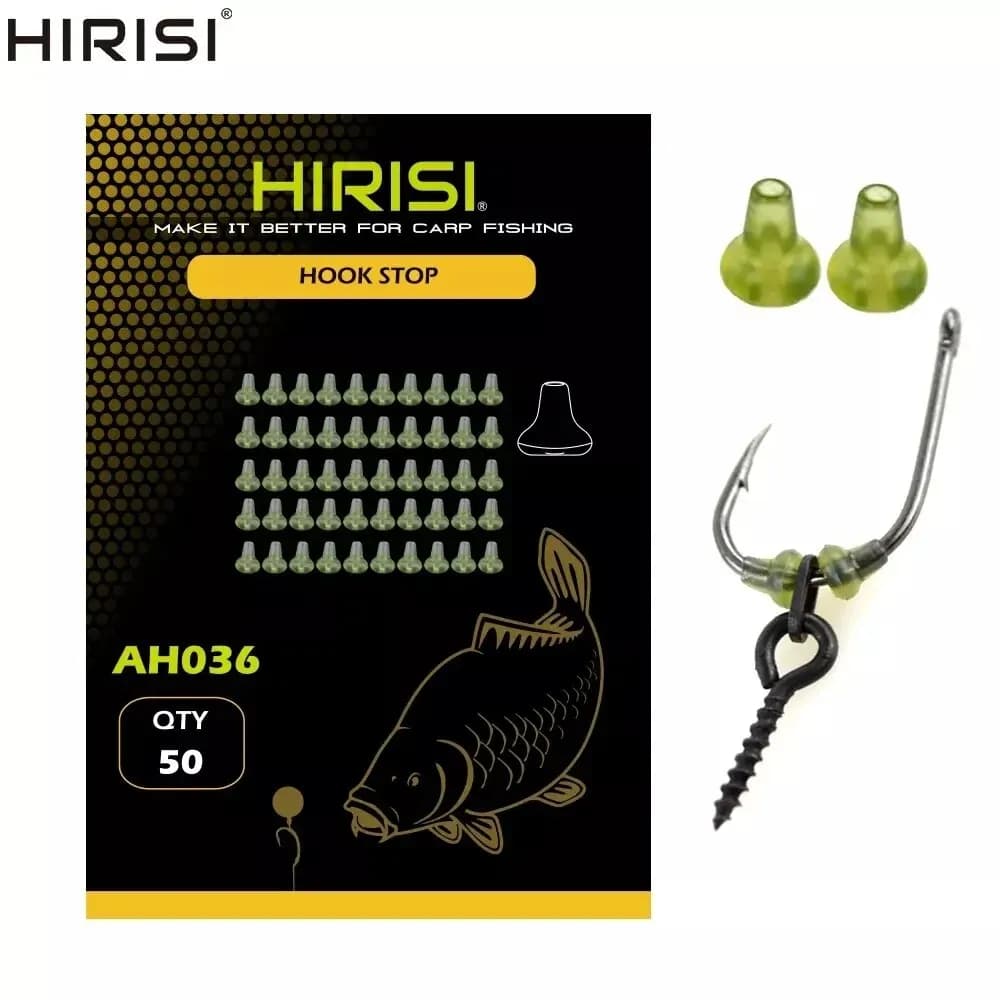 Hirisi Hirisi 50 pezzi impianti di pesca in gomma amo da pesca tappo terminale accessori per attrezzatura AH036