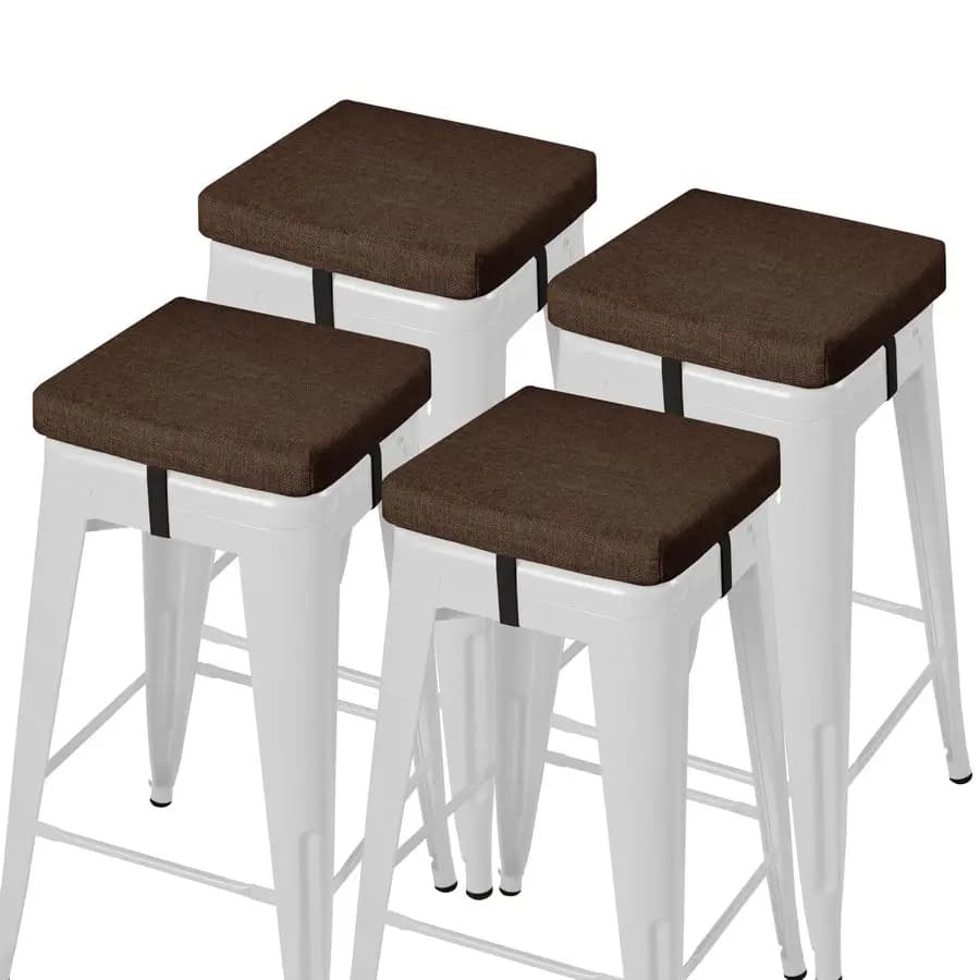 Anti-slip Bearings for Bar Stools, Set of 4 Square Bearings for Chairs with Laces, Washable Cover in Washing Machine