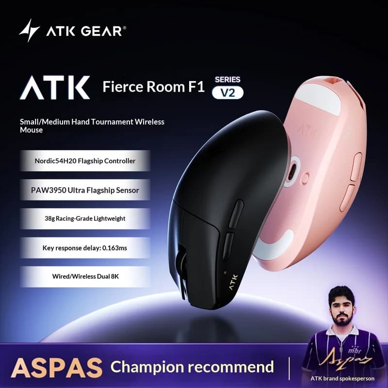 Atk Wireless Gaming Mouse Liekong F1 V2 Lightweight Ergonomic Nordic 54 Main Control Esports Office For Medium Small Hands