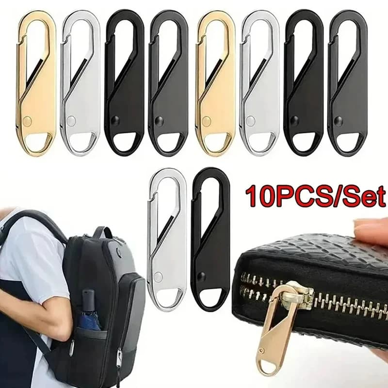 Kit di Riparazione Cerniere Universale da 10 Pezzi, Riparazione Istantanea di Cursori per Borse, Valigie, Zaini, Tende, Strumenti Fai-da-Te