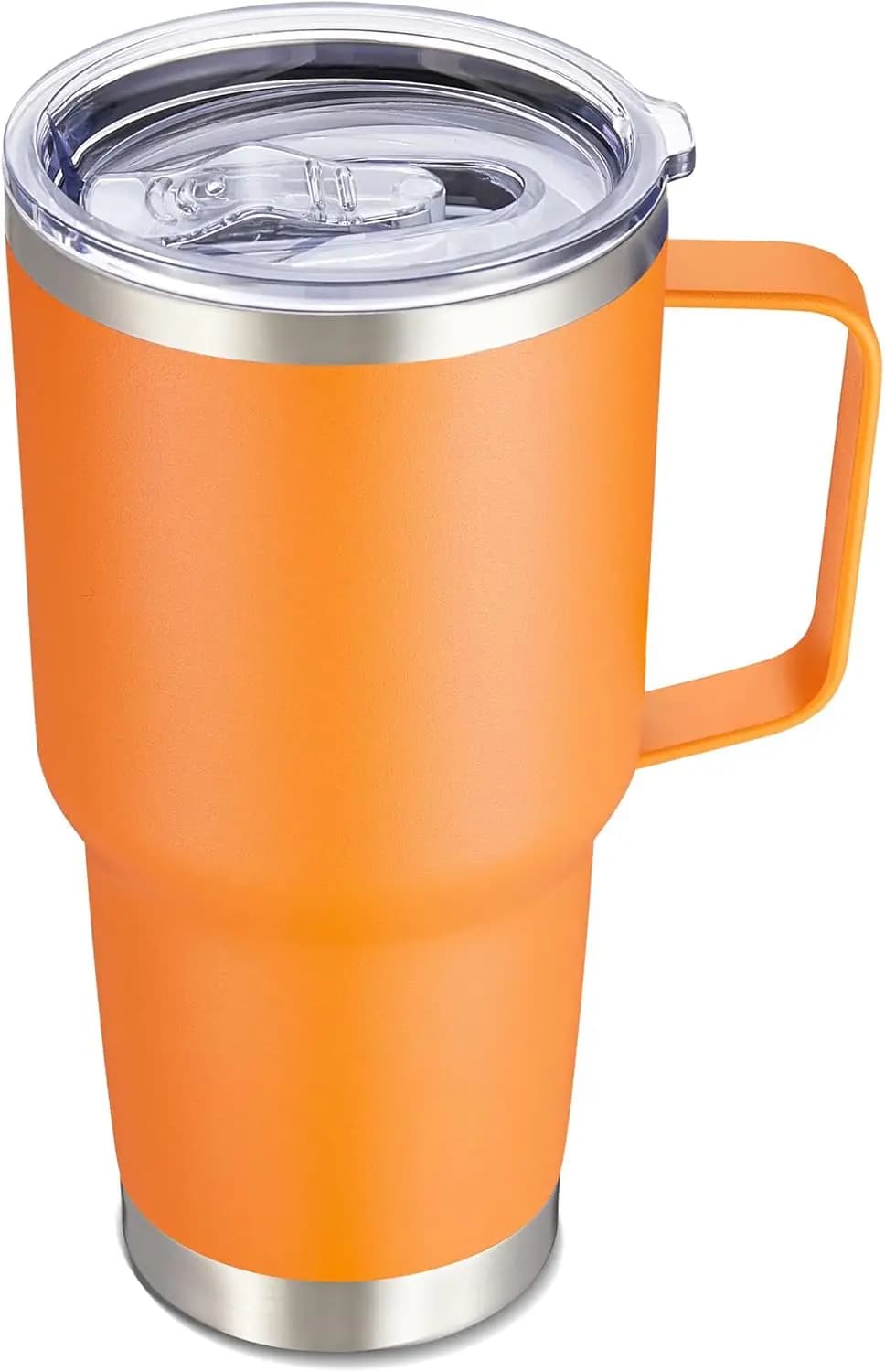Bicchiere da 30 once con manico e coperchio, bicchieri in acciaio inossidabile Tazza da viaggio isolata sotto vuoto a doppia parete Tazza a prova di perdite Mantenere le bevande C