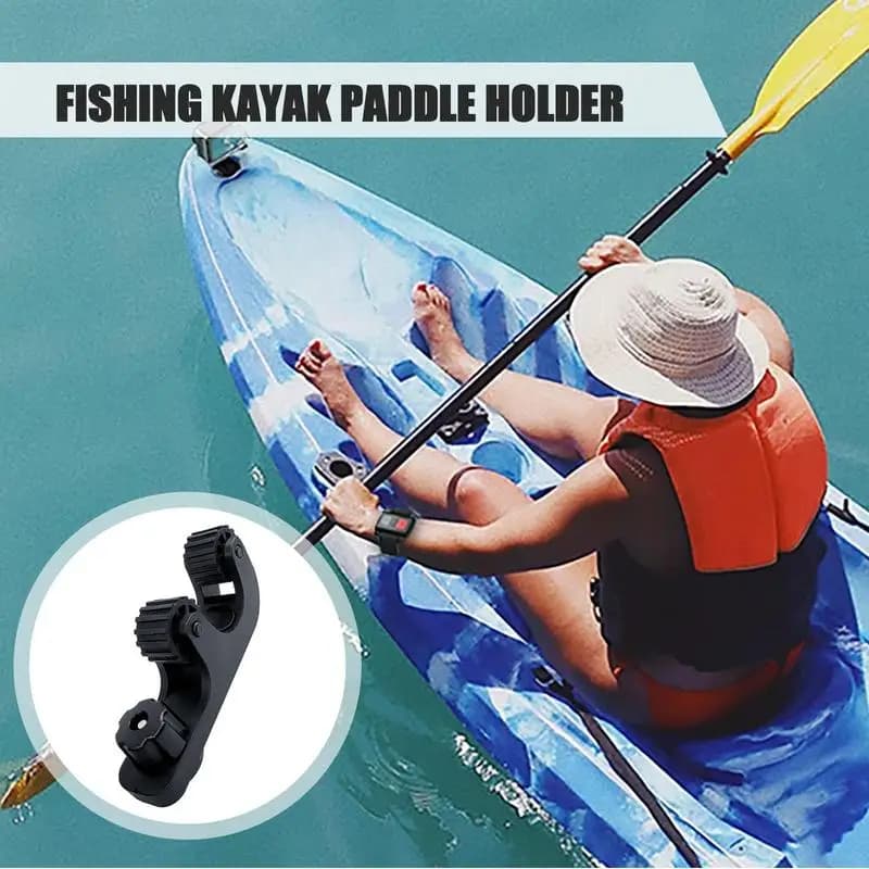 Supporto per pagaia per kayak Supporto per asta per kayak regolabile Accessori per la pesca in kayak salvaspazio per pagaie saldamente sicure Nero