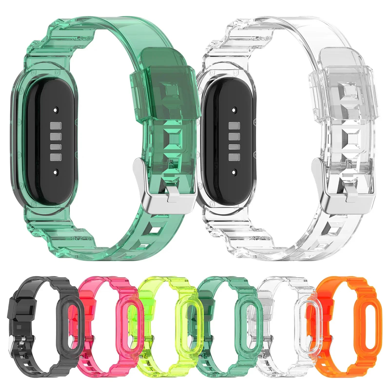 TPU Strap+Case for Google Fitbit Air Smartwatch Summer Transparent Wristband Bracelet Correa Shockproof Cover for Fitbit Air
