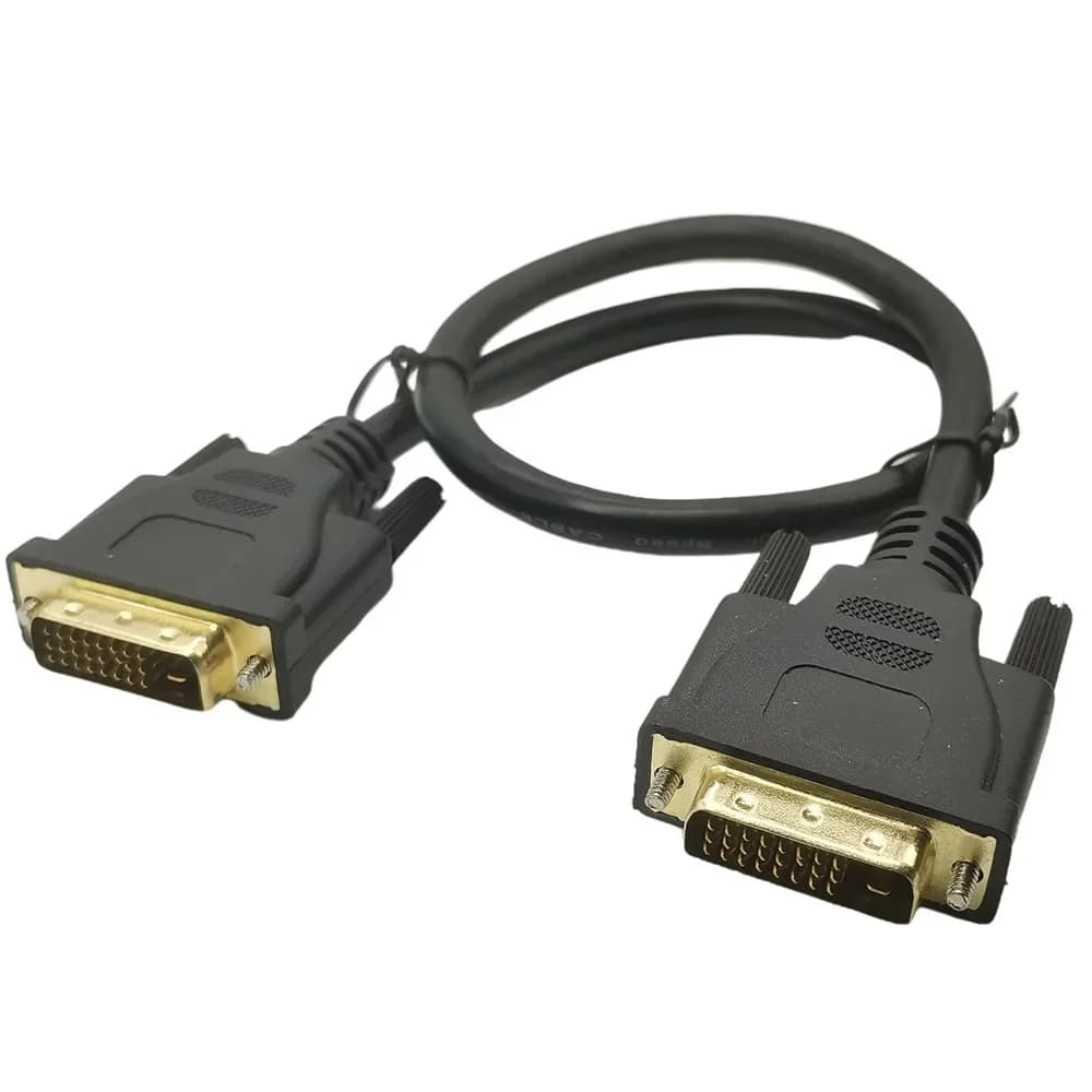 DVI Cable 1080p 3D Gold Plated Plug Male-Male DVI TO DVI 24+1 PIN cable 0.5M for LCD DVD HDTV XBOX Monitor