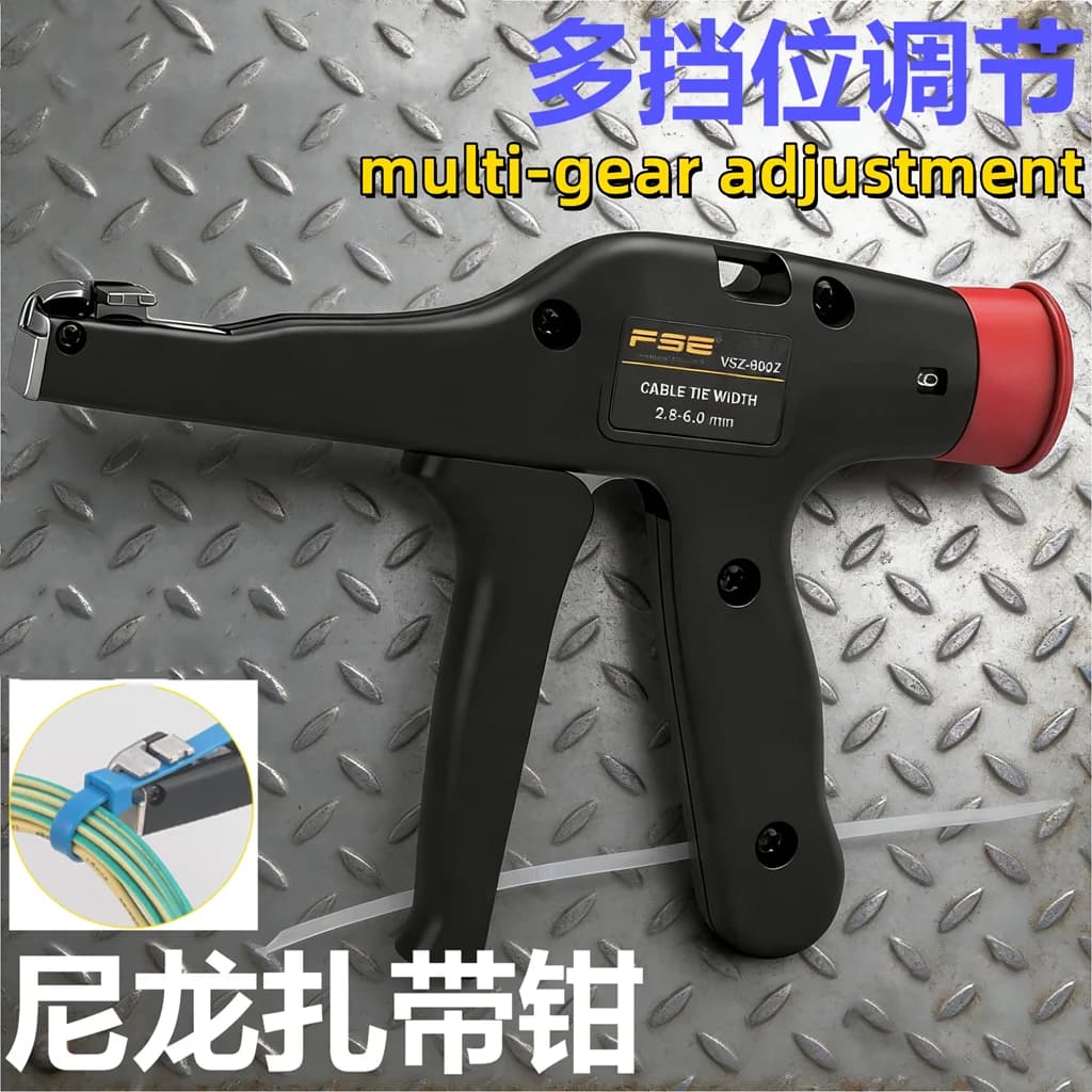 Pistola Automatica per Fascette in Nylon VSZ-800Z VSZ-800K, Strumento per Fascette in Plastica con Funzione di Tensionamento e Taglio
