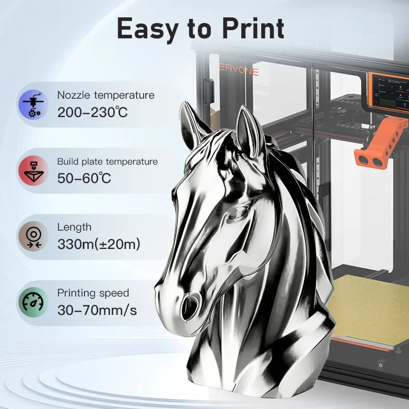 ERYONE Filamento PLA Ultra-Silk per Stampante 3D 10KG 1.75mm, Finitura Lucida Effetto Seta, Superficie Liscia e Brillante, Colori Vivaci, Bobina da 1kg, Vendita all'Ingrosso