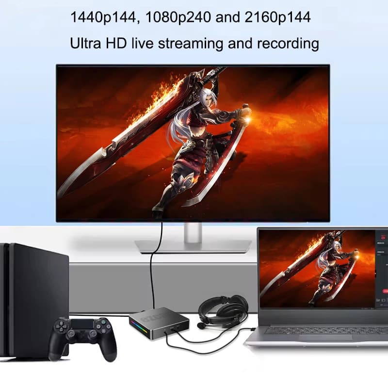 Scheda di acquisizione video 4K 60Hz HDMI 2.1 DisplayPort DP1.4 1080p240 per streaming live e registrazione di giochi, supporto audio, VRR, HDR