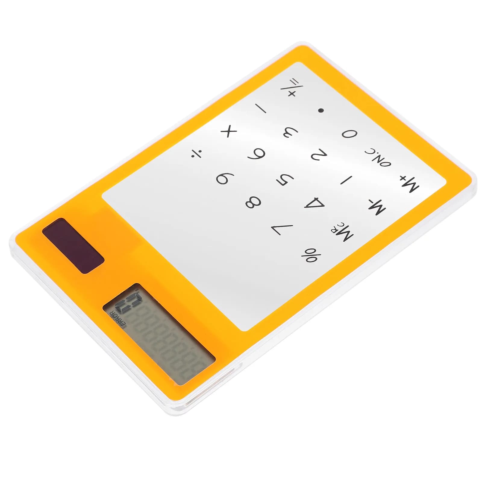 Calcolatrice Solare Ultra-Sottile Portatile con Pannello Touch Trasparente Rosa, Schermo a 8 Cifre, per Casa, Ufficio, Scuola, Mini Alimentata a Energia Solare