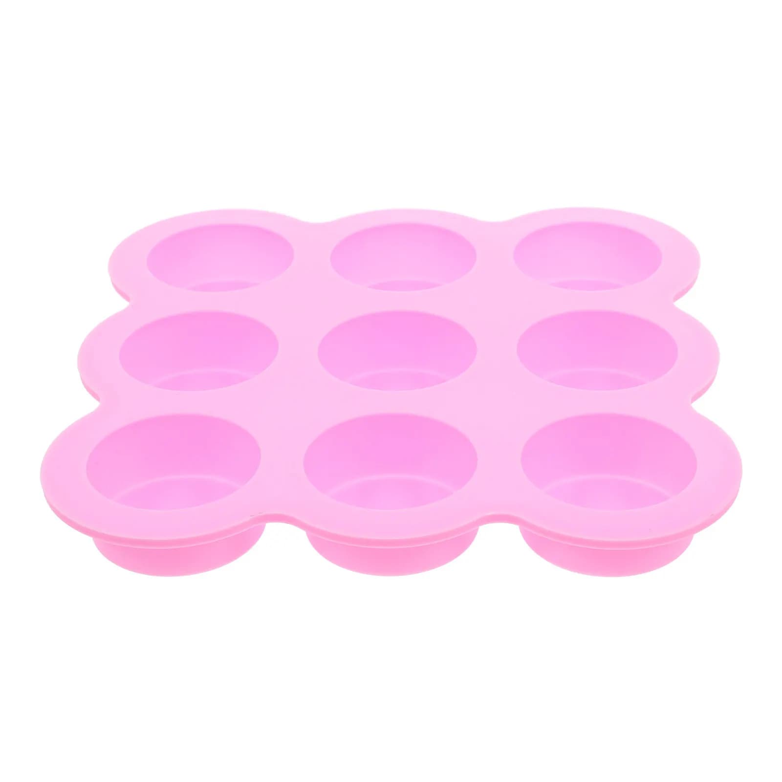 9 Hole Round Silicone Cake Mold Flexible Non Stick Cylinder Pan for DIY Soap Chocolate Muffin Pudding Baking Air Fryer Oven