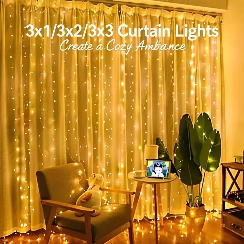 Luci a corda USB - Lucine a 8 modalità per tende da camera da letto, decorazioni natalizie per Ramadan e Capodanno, illuminazione festiva per matrimoni