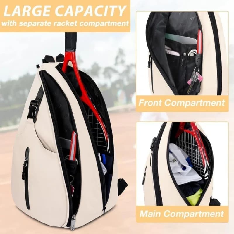 Shoulder bag for outdoor training - Multi-sport transport bag with single shoulder strap for pickleball, tennis and badminton