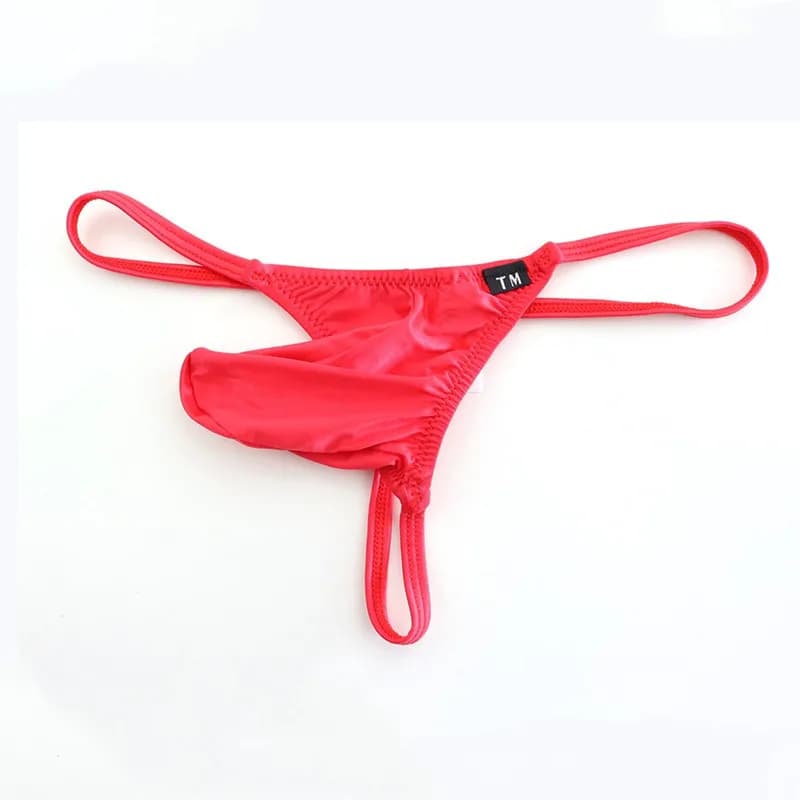 Smooth Silky Men Single String T-Back Underwear Elastic Thin Straps Breathable Low Waist Comfort Daily Home Male Thong Panties