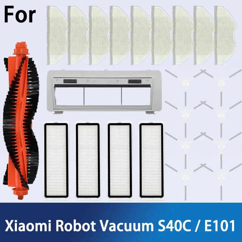 Compatibile con (Xiaomi Robot Vacuum S40C / E101 Pezzi di ricambio Accessori Kit Spazzola laterale principale Filtro HEPA