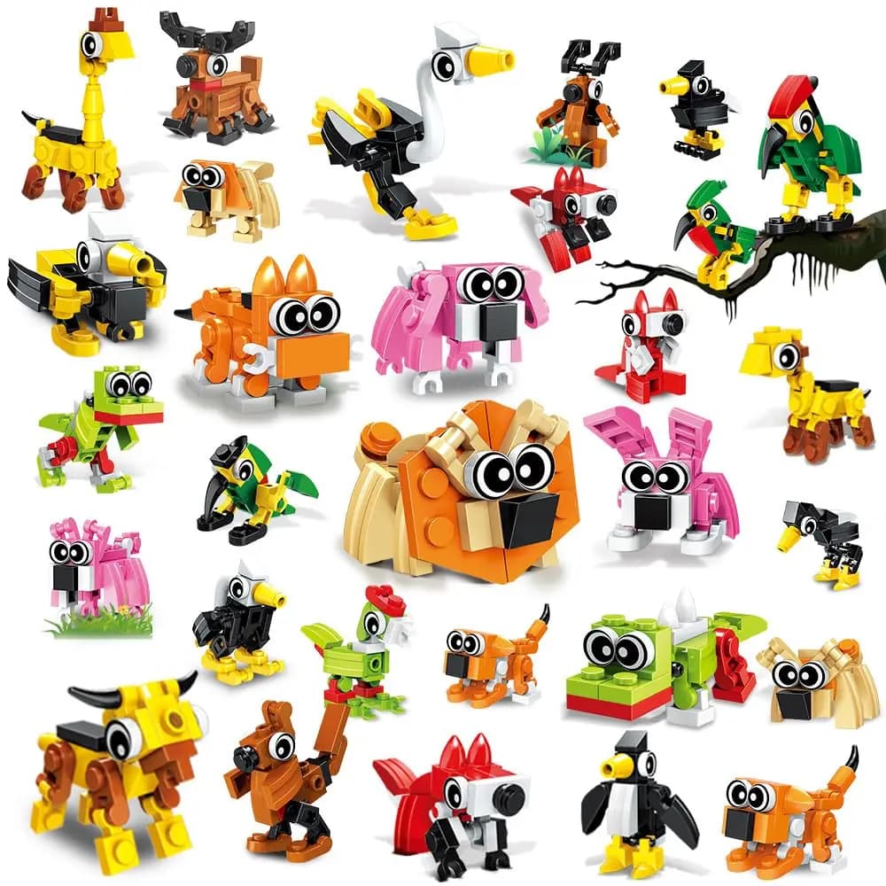 HOGOKIDS Bomboniere - Confezione da 20 Animali Building Block Regalo di Pasqua Borse per regali Stocking Stuffer Premi Regalo di compleanno di Natale per 6+