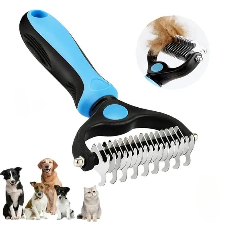 Pet Brush - Self-Cleaning Cat Grooming Comb for Dogs & Cats, Deshedding Tool Removes Loose Fur & Tangles, Pet Hair Cleaning