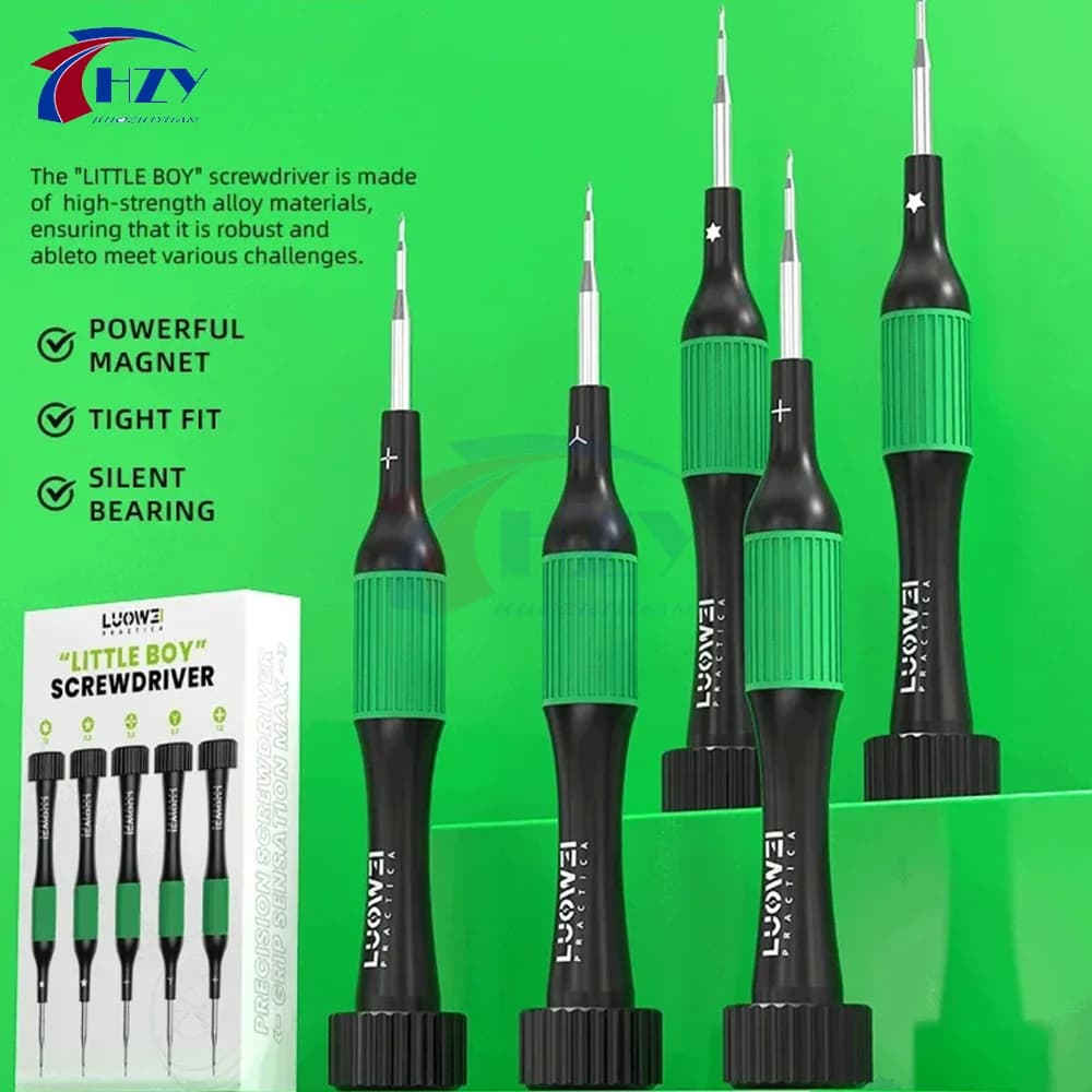 LUOWEI Little Boy Precision Screwdriver Set Torx Cross Pentalobe Screwdrivers Silent Bearing For iPhone Android Phone RepairTool