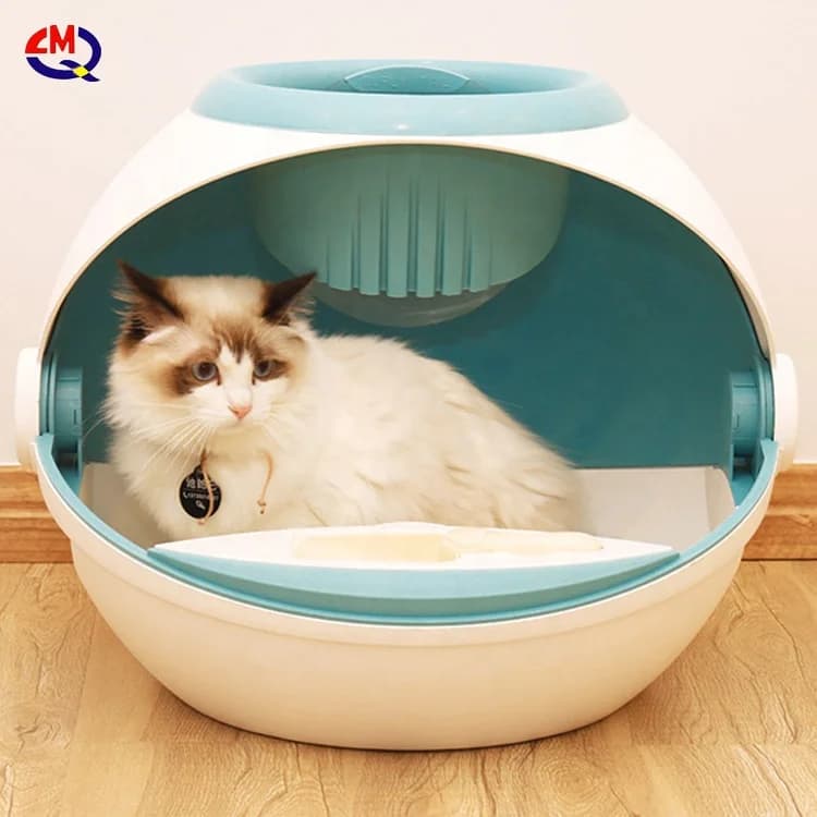 Articoli per animali domestici Prodotti per la pulizia Toilette per gatti di grandi dimensioni chiusa in plastica Lettiera per gatti Bidone della spazzatura