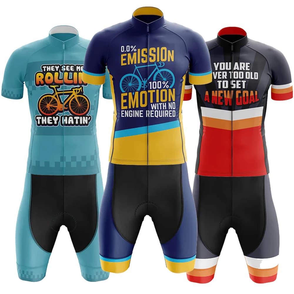 Nessun motore richiesto Kit da uomo per bici Maglia da ciclismo Bici da strada Maillot in My Head Pantaloncini Ropa Ciclismo ad asciugatura rapida Set Abbigliamento da bicicletta