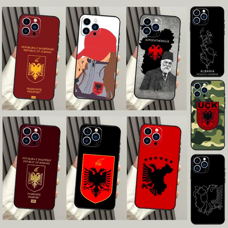 Custodia per passaporto albania per iPhone 17 Pro Max 11 14 15 16 Pro Max 13 12 Mini 16 15 Plus 16e 17 Air Cover