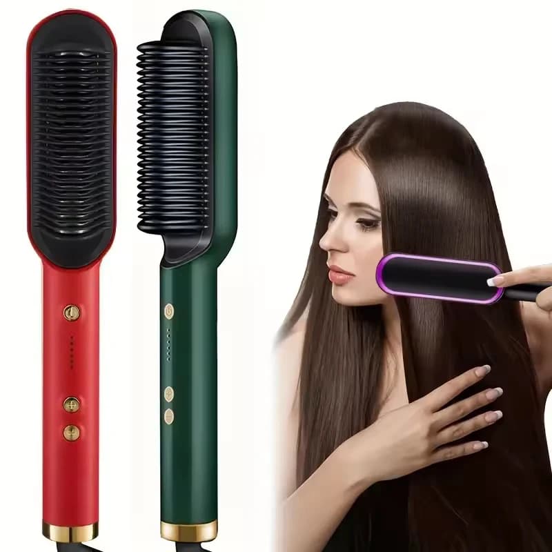 Straight hair comb, 2-in-1 electric tool for ironing and curling hair, multifunctional plate for smooth hair