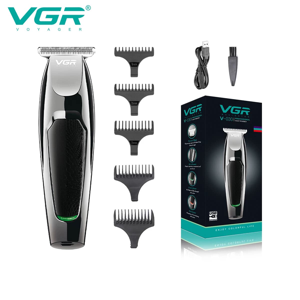 VGR 030 Hair Trimme Macchina per taglio di capelli professionale Macchina per tagliare i capelli senza fili Tagliacapelli elettrico per barbiere per uomo