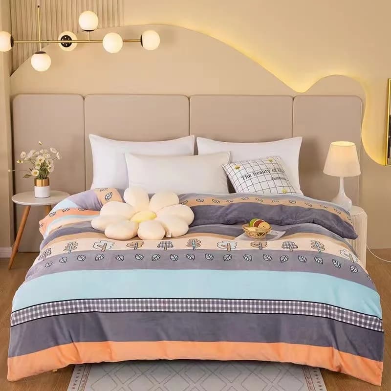 Copripiumino in peluche caldo 180x200 cm Biancheria da letto invernale in pile Tessuto antistatico al latte per dormitorio studentesco