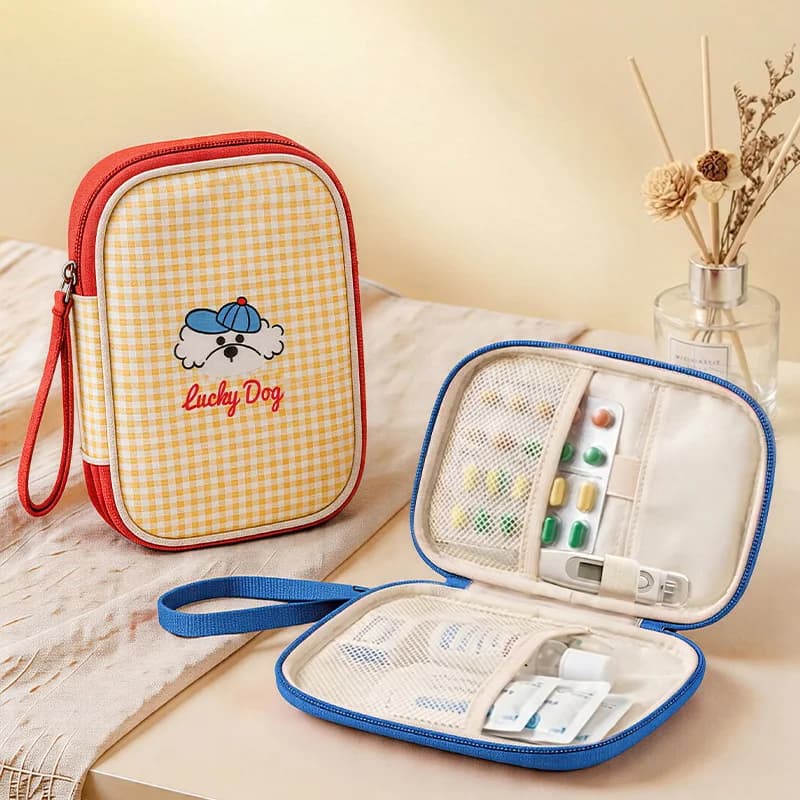 Portable First Aid Storage Bag Multi Compartment Travel Medicine Organizer Handheld Medical Pill Storage Case for Home Outdoor
