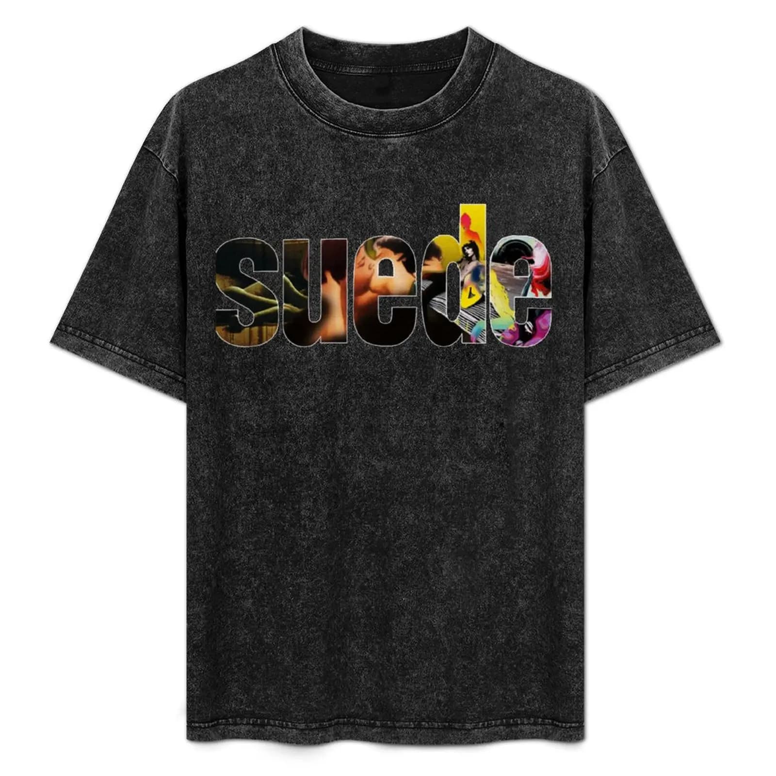 Suede Band T-Shirt Casual Fashion Print Tee Top