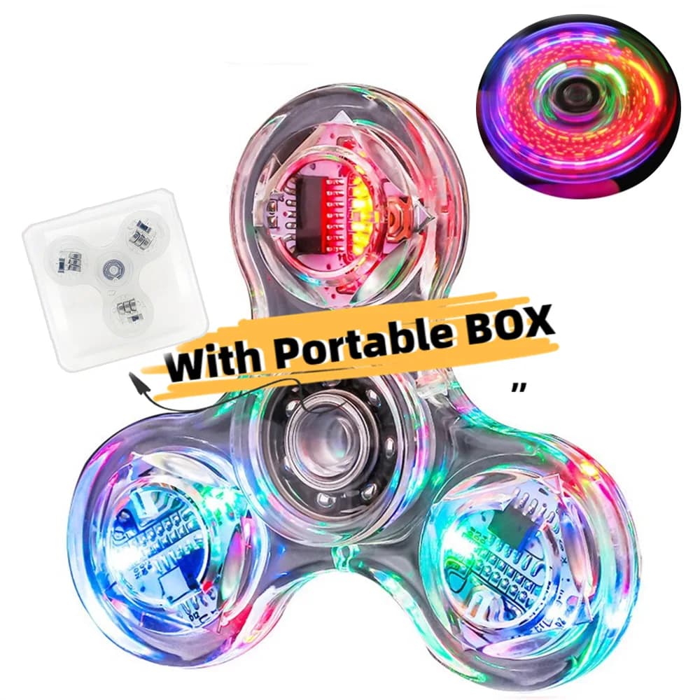 Luce a LED Fidget Spinner Luminoso Dito Giocattoli antistress Mano Top Spinner Bagliore nella luce scura Compleanno Regalo di Natale