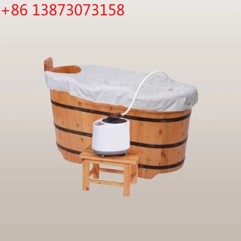 Vasca da bagno in legno per esterni, per adulti e anziani, con funzione lavatesta, utilizzabile anche per cani