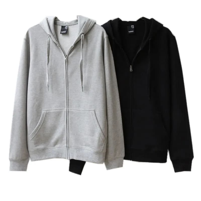 Men's Loose Long Sleeve Hoodie Cardigan Cotton Fleece Spring Autumn Casual Sportswear Color Large Size Outerwear