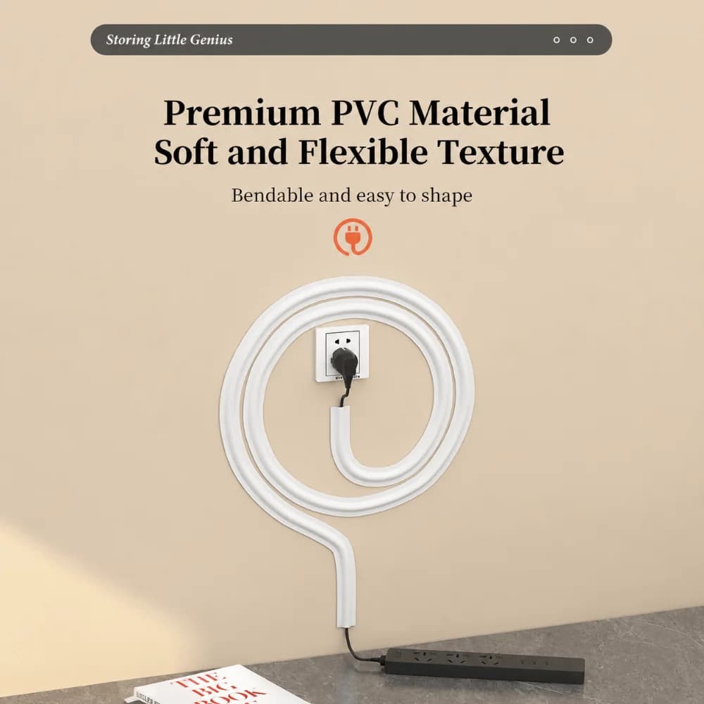 Professional PVC Floor Cable Cover 300cm Soft Wall Wire Concealer Universal No Drill Cable Protector Home Office