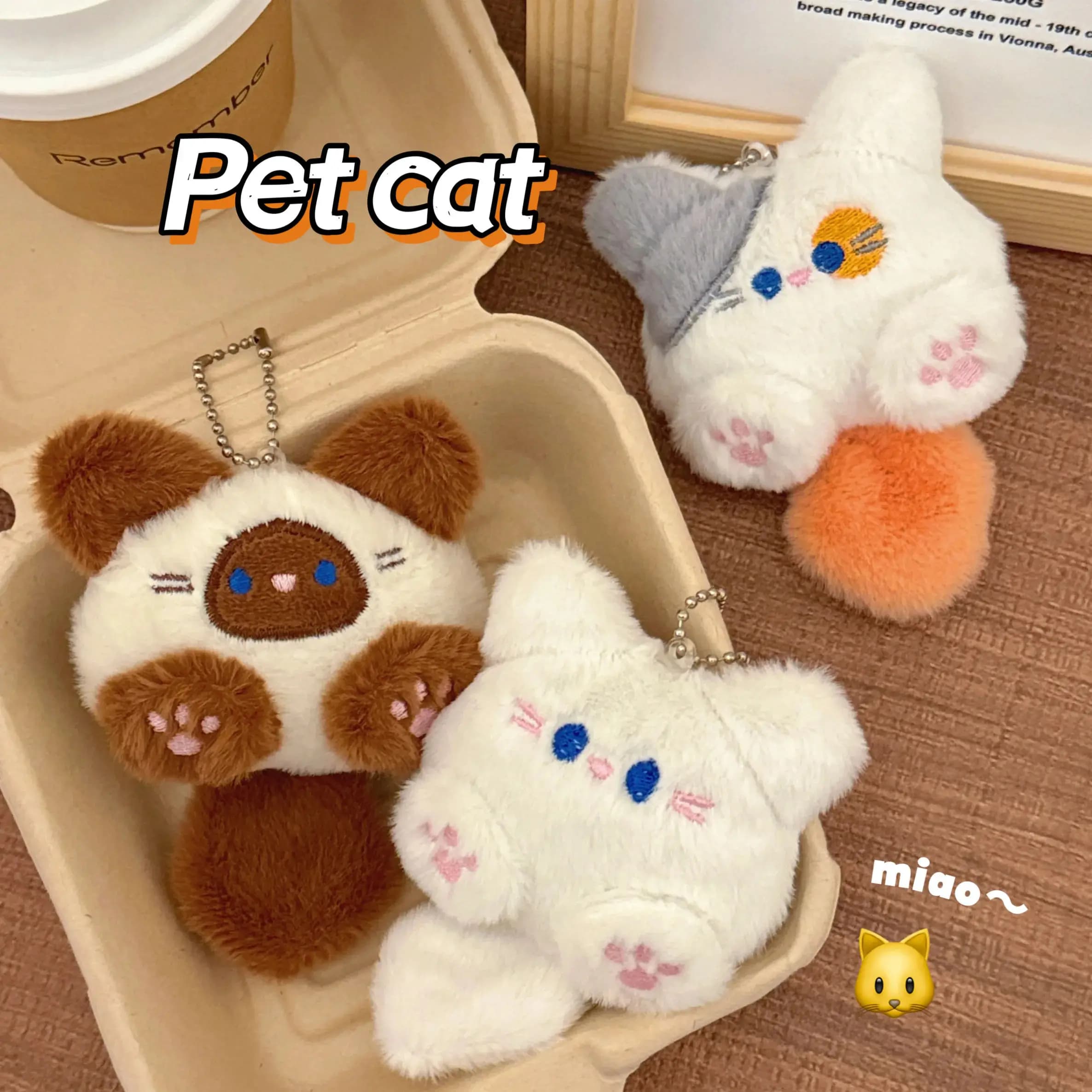 1-20 pezzi simpatico gatto di peluche ciondolo bambola ragazza zaino ciondolo bambola coppia borsa portachiavi regalo decorativo portachiavi auto panda