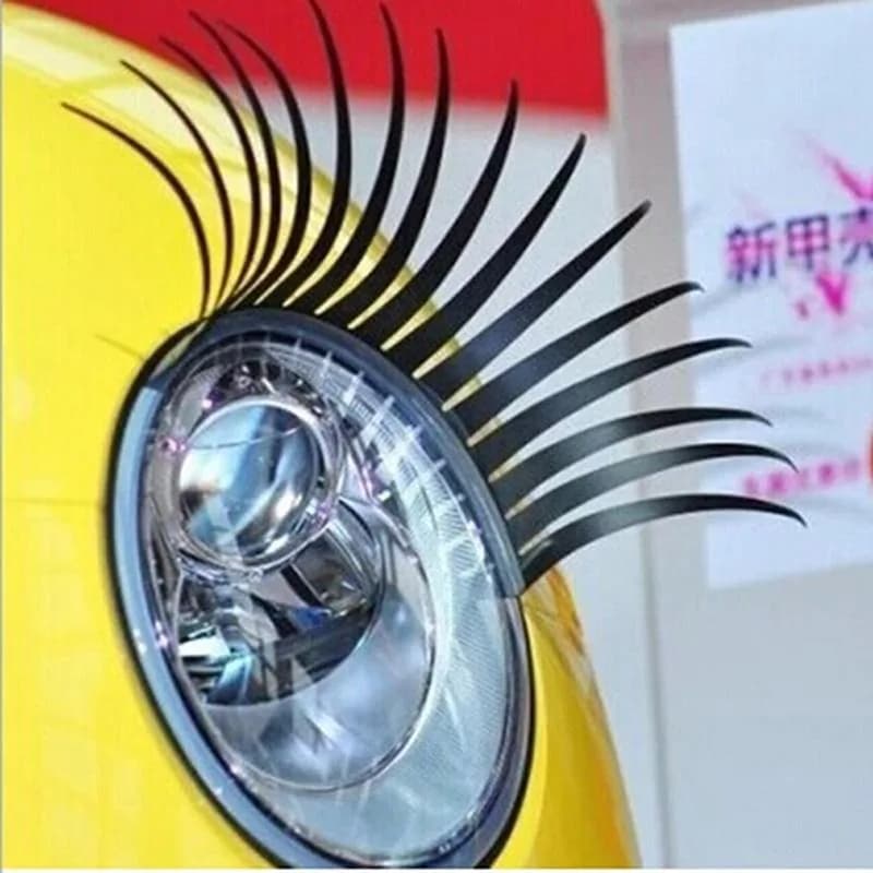 3D Fascinating fake black lashes Wall decal for fake eyelashes Car headlight decoration Amusement 1 pair