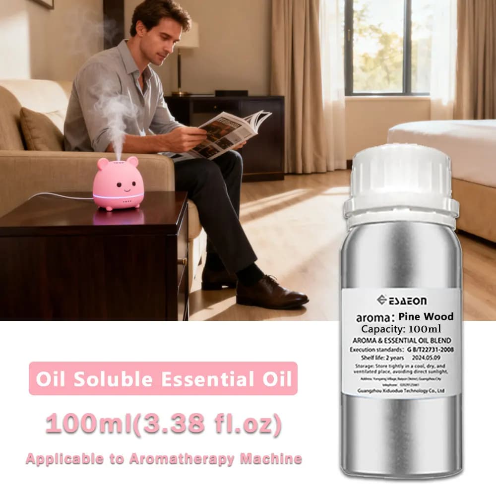 ESAEON 100ml (3.38 fl.oz) Pine Wood Hilton Essential Oil - For Reed Diffuser & Fireless Aromatherapy & Waterless Aroma Diffusers